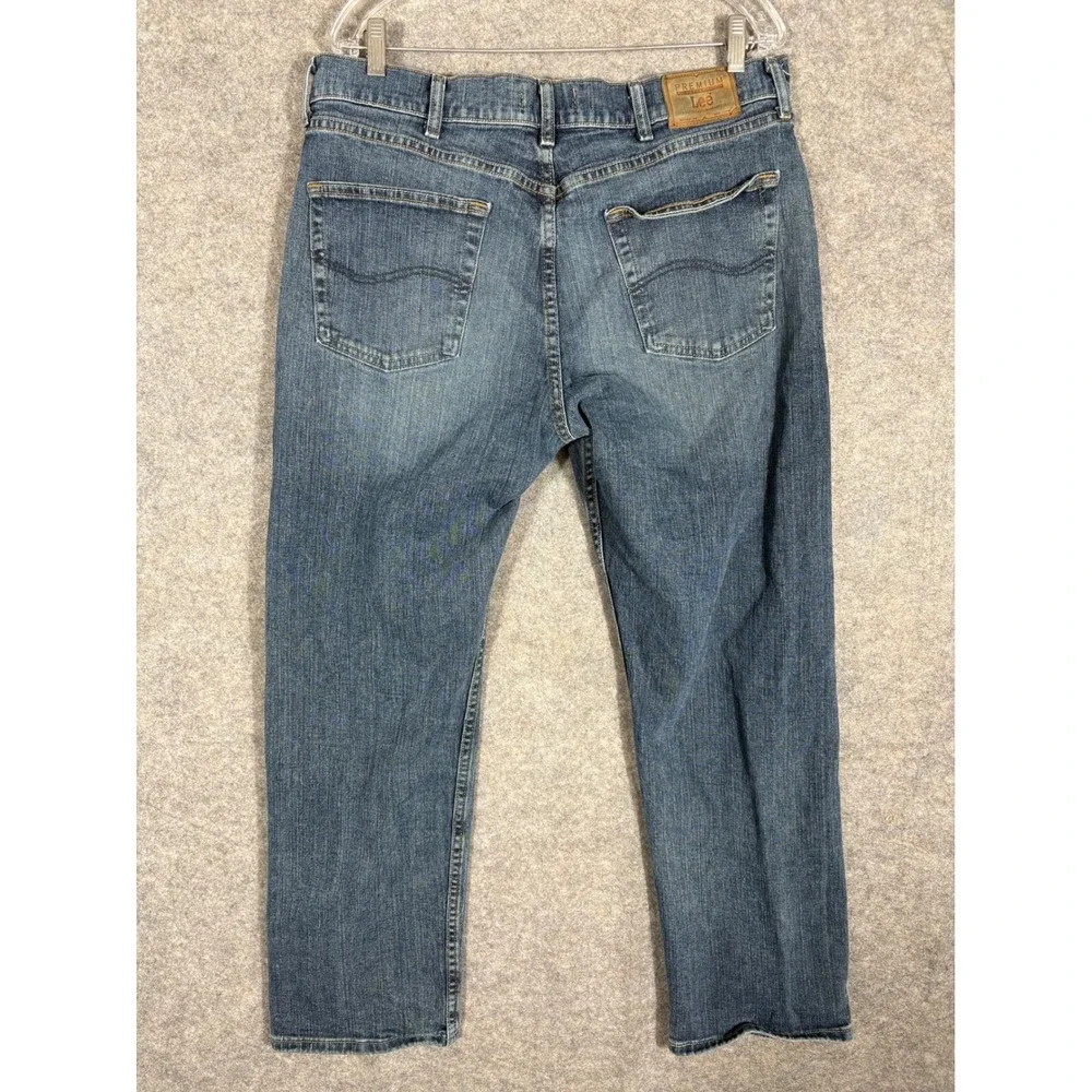 Lee Premium Select Regular Fit Straight Leg Men's Blue Denim‎ Jeans 38x30